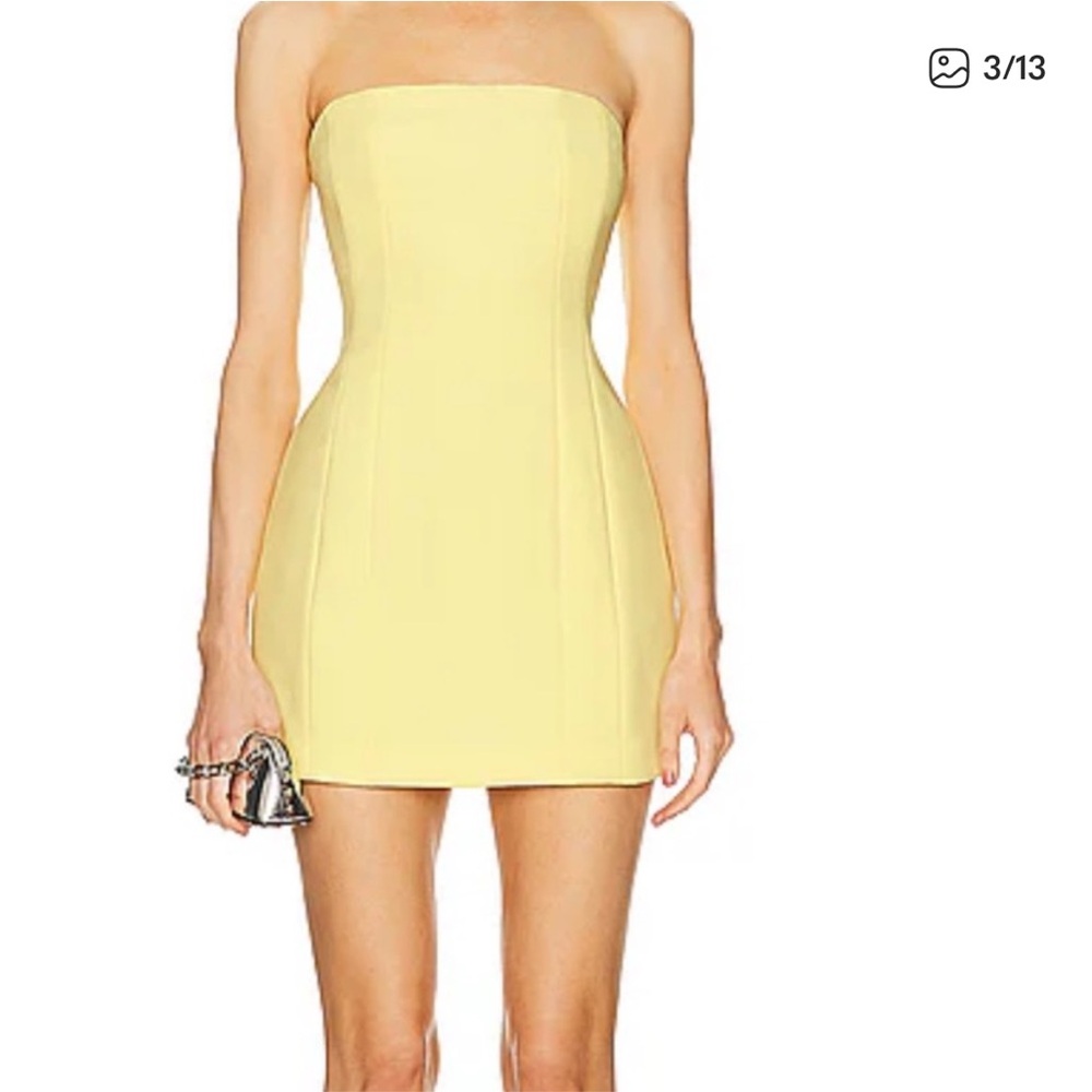 NWT ALC CIRTINE ELISE STRAPLESS MINI DRESS LEMON LIME NEW SIZE 8 🍋🍋‍🟩